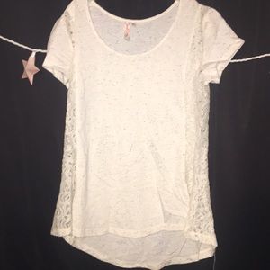 Red camel shirt with side lace